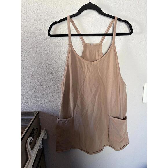 Free People Movement Hot Shot Mini Dress in Mocha Latte (tan) size L. $70 retail - Picture 1 of 6